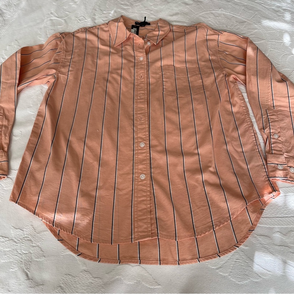 VELVET & HEART RANDALL Button up STRIPE Peach SHIRT - Picture 6 of 14